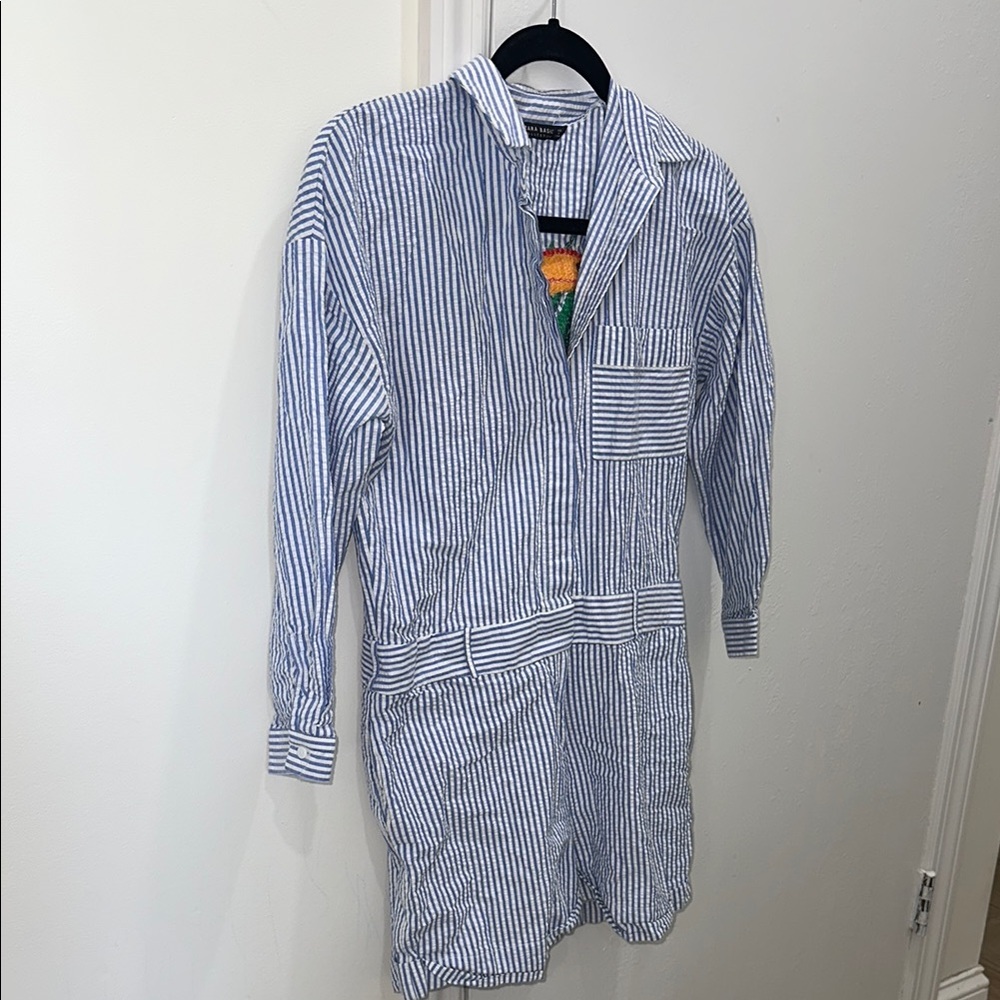Blue Striped womans romper
